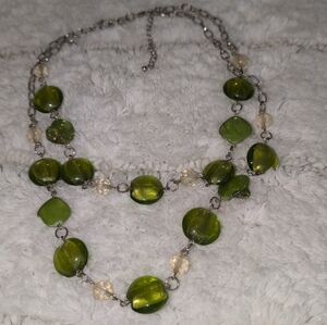 Green and Gold Beaded Necklace